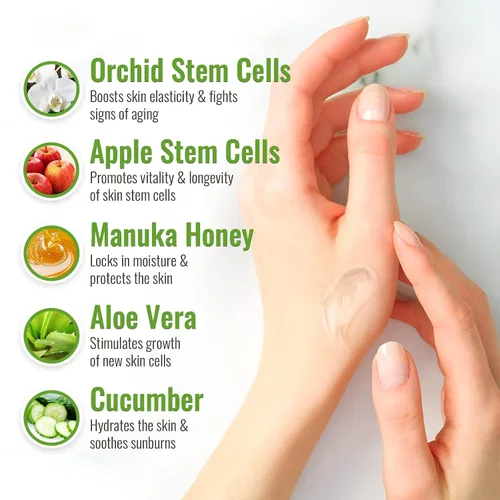 Vista 3 de Gel de aloe vera para piel con miel de manuka, gel de aloe vera puro para aliviar quemaduras solares, gel de aloe vera orgánico para cara, acné