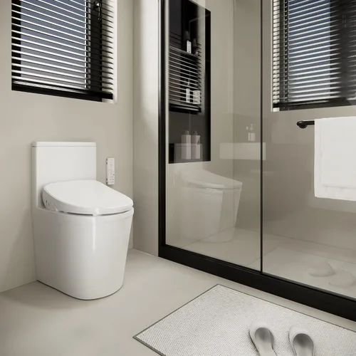 Vista 5 de X1 Asiento de Bidé Eléctrico para Inodoros Alargados con Control Remoto - Asiento de Inodoro Calentado Electrónicamente con Agua Caliente