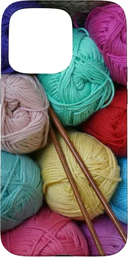 Vista 31 de Knitting and Crochet Colorful Yarn Photo Knitting Needles Case for iPhone 17