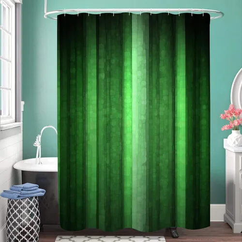 Vista 13 de Gibelle Cortina de ducha pequeña de 36 x 72 pulgadas, juego estrecho medio negro y gris, tela moderna abstracta para baño, textura de vidrio fresco