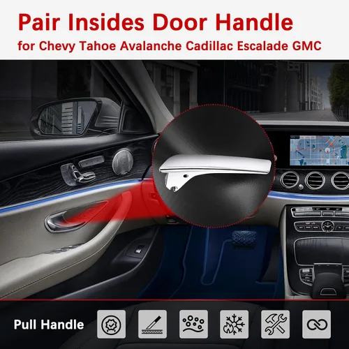 Vista 6 de FAERSI Par de manijas interiores para puerta del conductor y del pasajero Compatible con 2007 2008 2009 2010 2011 2012 2013 2014 Chevy Silverado