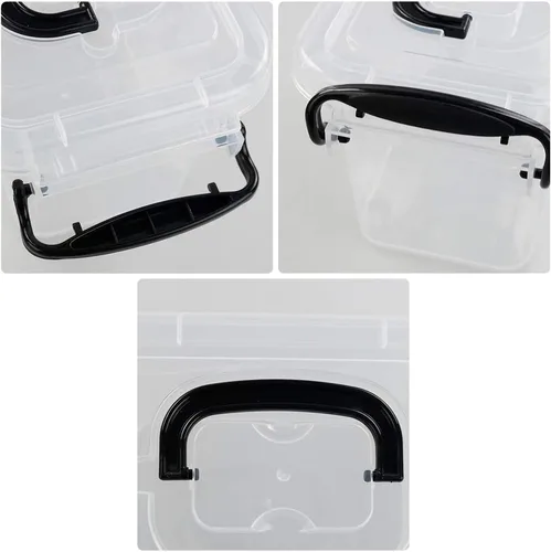 Vista 3 de Bringer Paquete de 6 mini cajas de almacenamiento de plástico de 1.5 L