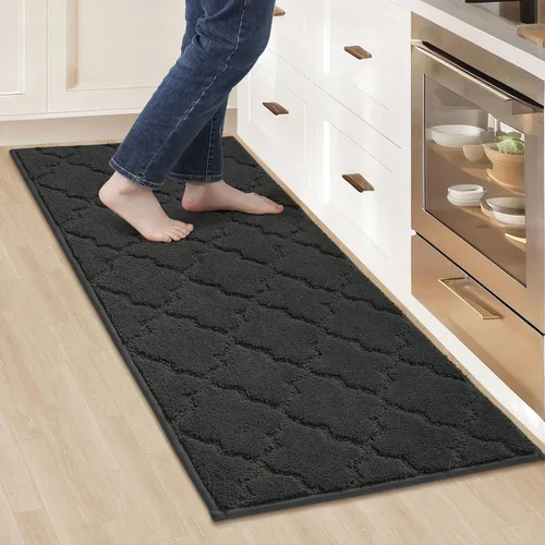 Vista 15 de COSY HOMEER Alfombras suaves de cocina [2 piezas] para el frente del fregadero súper absorbentes, tapetes y tapetes de cocina de 20 x 30 pulgadas/20