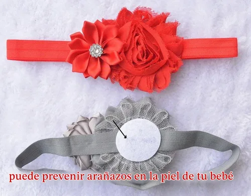 Vista 3 de Qandsweet vincha con flor cruzada e incrustaciones de estrás, para fotografías, para niña, 3-24 meses