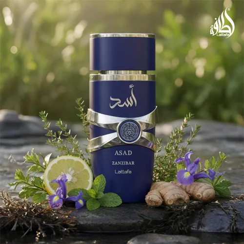 Vista 5 de Lattafa Asad Zanzibar - Fragancia duradera de perfume Eau de Parfum fresca, especiada, vainilla, coco para hombres, 3.40 onzas / 100 ml