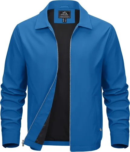 Vista 10 de MAGCOMSEN Chaquetas Ligeras para Hombre con Cremallera Completa Abrigo Ligero Chaqueta de Cuello Extendido Chaqueta Cortavientos Casual