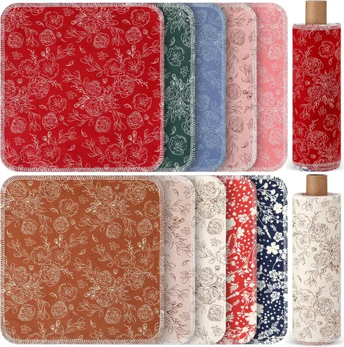Vista 15 de Redbaker 50 piezas de toallas de papel reutilizables, paños de algodón reutilizables sin papel, toallas de papel absorbentes lavables