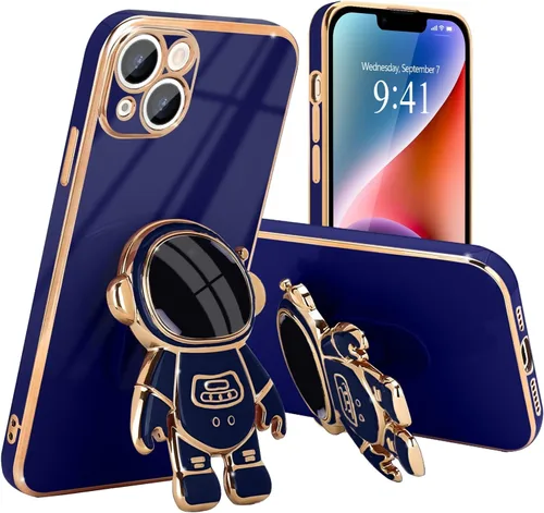 Vista 19 de Pepmune Funda compatible con iPhone 14 Plus, diseño de soporte de astronauta en 3D, protección de cámara, a prueba de golpes, suave funda para Apple