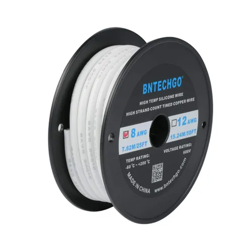 Vista 18 de Bntechgo 8 alambres de silicona suave y flexible, silicona resistente a altas temperaturas, altamente eficiente 8 AWG calibre, 1650 hilos de alambre