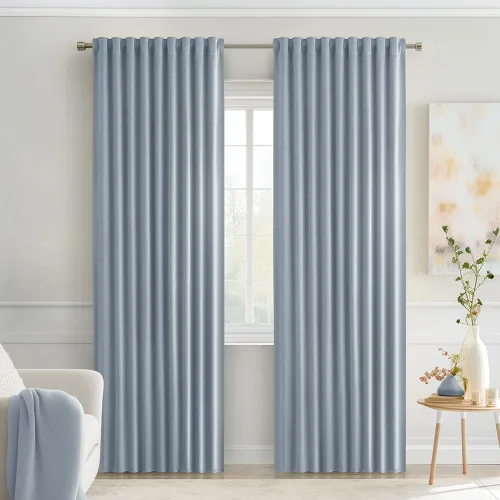 Vista 9 de MIULEE Cortinas opacas con pestaña trasera de 63 pulgadas de largo, juego de 2 paneles para sala de estar, dormitorio, privacidad, bolsillo