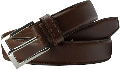 Vista 4 de Uptown Belt - Cinturón de cuero de grano superior con hebilla certificada sin níquel
