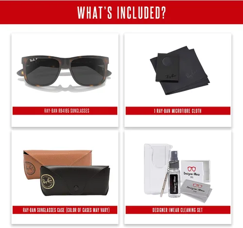 Vista 40 de Ray-Ban RB4165 JUSTIN Sunglasses For Men For Women+BUNDLE with ACCESSORY EYEWEAR KIT