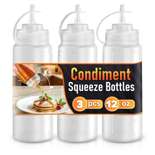 Vista 21 de BURIUS Paquete de 6 botellas pequeñas de 4 onzas para líquidos, botellas transparentes para condimentos exprimibles para salsas, salsa de tomate