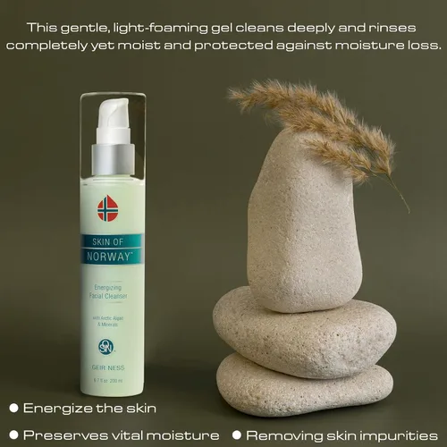 Vista 3 de Geir Ness Skin of Norway Limpiador facial energizante – Contiene algas árticas y minerales – Lavado facial hidratante de limpieza profunda