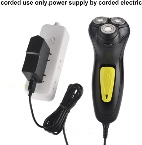 Vista 3 de Afeitadora eléctrica profesional con cable, maquinilla de afeitar de cabeza calva, afeitadora giratoria 3D para hombre, rasuradora de cara y cabeza