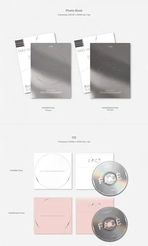 Vista 4 de BTS JIMIN FACE Álbum INVISIBLE FACE Ver. +1ea Tarjeta de regalo de la tienda BTS K-POP sellada