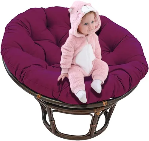 Vista 8 de Cojín giratorio para silla de huevo de 360 grados, sin silla, cojín de algodón redondo de color sólido, para jardín interior, negro, 39,409.4 in