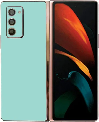 Vista 14 de MightySkins Skin compatible con Samsung Galaxy Z Fold 2, color azul claro, protectora, duradera y única, fácil de aplicar, quitar y cambiar de Azul