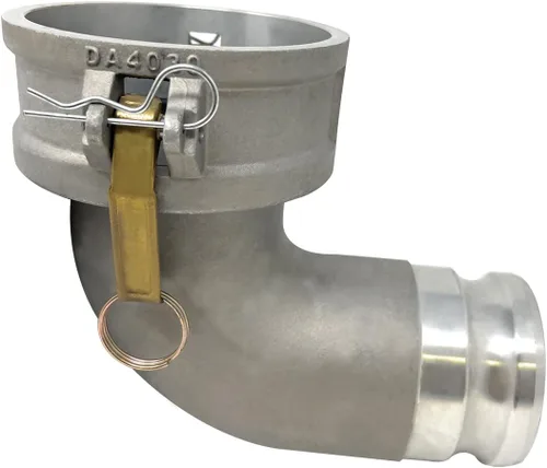 Vista 8 de Gloxco Tipo de aluminio DA leva y ranura de manguera de montaje, codo de 90 grados, 2 "Camlock hembra x 2" Camlock macho (CAM-20-DA90-AL)