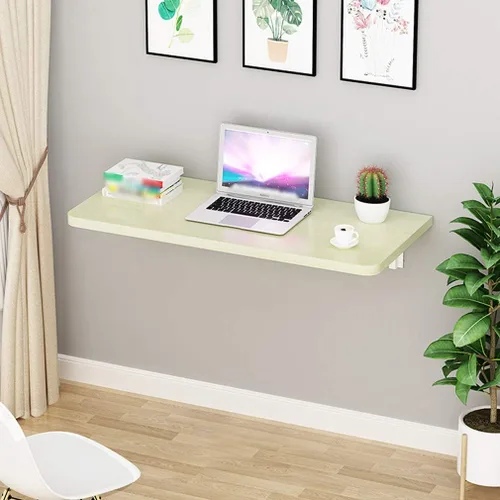 Vista 2 de Mesa de comedor plegable de madera flotante de pared, escritorio de ordenador multifunción para niños, banco de trabajo, 18 tamaños, con soporte