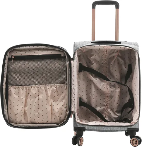 Vista 3 de kensie Hudson Softside - Juego de equipaje giratorio de 3 piezas, Gris brezo, Hudson Softside - Juego de equipaje giratorio de 3 piezas