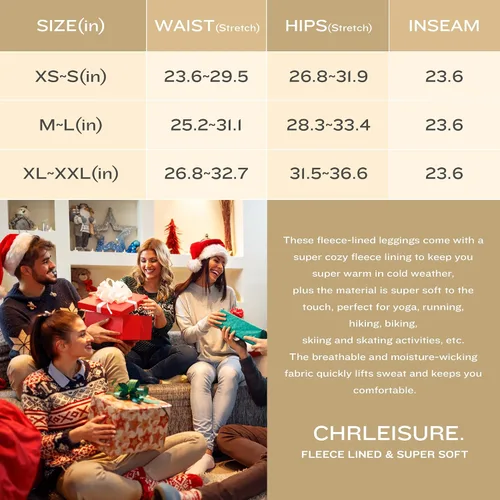 Vista 7 de CHRLEISURE Leggings térmicos de invierno con forro polar para mujer, mallas gruesas de terciopelo