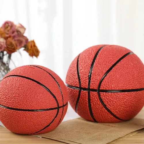 Vista 2 de H&W Alcancía de baloncesto para niños, banco de monedas con temática de baloncesto inastillable, tamaño grande, regalo para niños (tamaño L)