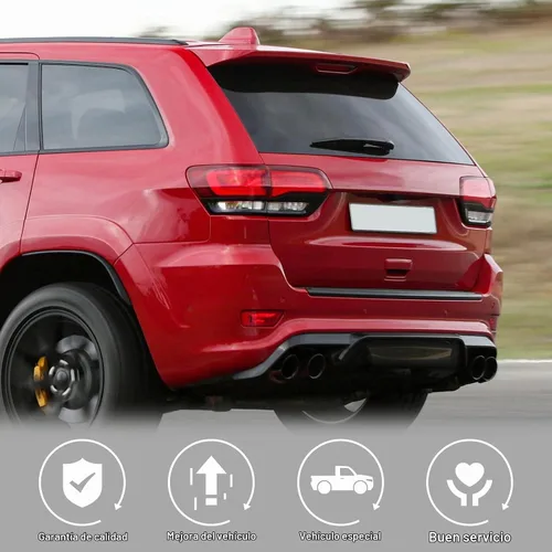 Vista 4 de Jimen Compatible con Jeep Grand Cherokee 2014-2020, 4 piezas de cubierta de luz trasera, accesorios exteriores (negro)