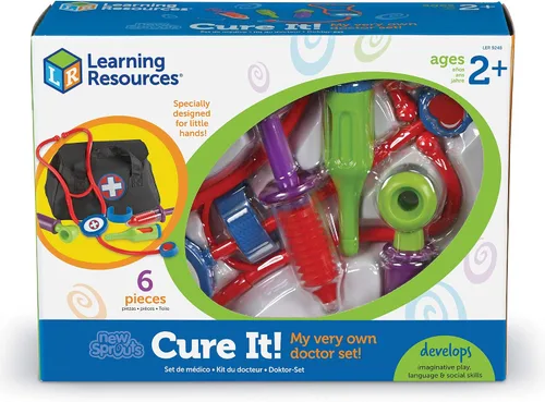 Vista 5 de Learning Resources New Sprouts Cure It Doctor Kit para niños, juego de simulación, juego de médico, 6 piezas, a partir de 2 años