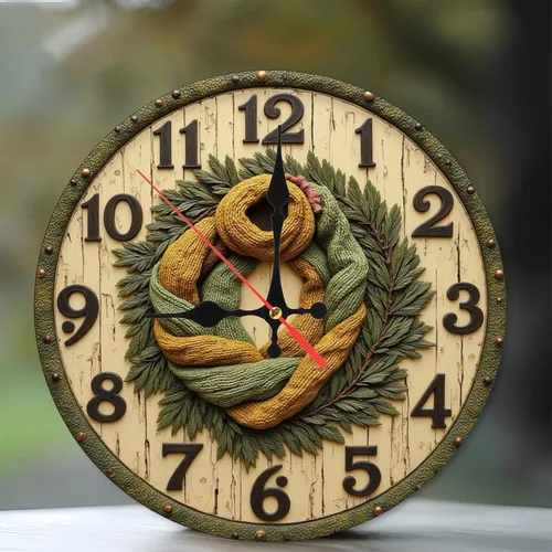 Vista 2 de Vintage Maple Wood Wall Clock for Home Office25cmx25cm