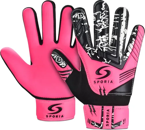 Vista 14 de SPORIA Guantes de portero para jóvenes con doble protección para la muñeca, guantes de fútbol para niños, material de látex antideslizante, guantes