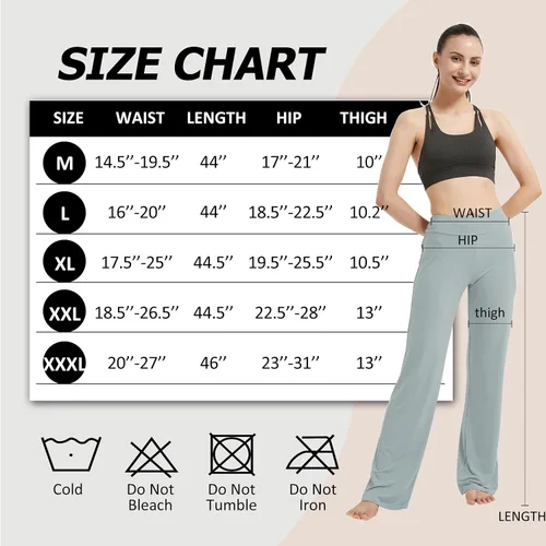 Vista 5 de Pantalones de yoga acampanados para mujer, cómodos, para entrenamiento, M-3XL