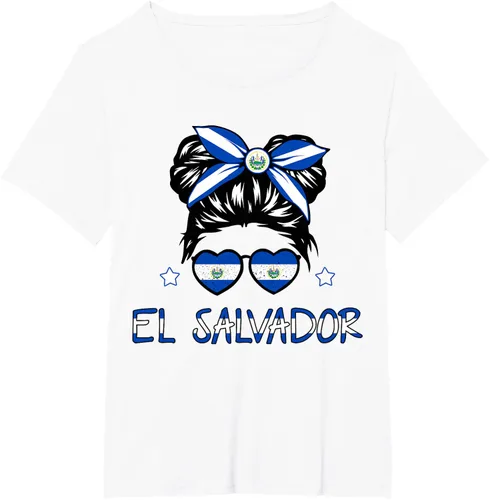 Vista 63 de Camiseta de El Salvador para Niñas Bandera Patrimonio Hispano Salvadoreño