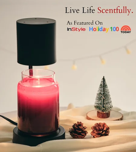 Vista 9 de Cozyberry® Querencia™ - Lámpara calentadora de velas, temporizador de 1, 2, 4 horas, 2 bombillas incluidas, compatible con todas las velas, lámpara