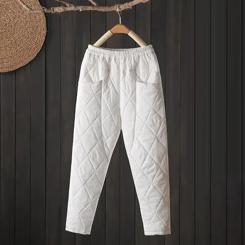 Vista 2 de hlysgo Pantalones acolchados para mujer, para otoño, casuales, holgados, rectos, acolchados, para invierno, cálidos, pantalones de esquí, pantalones
