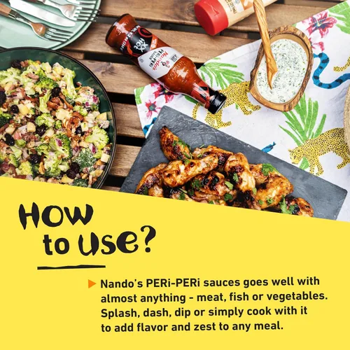 Vista 5 de Nandos PERi PERi - Salsas picantes, condimentos o marinados para alas, pescado, carne, arroz o verduras, sin colores ni sabores artificiales, sin