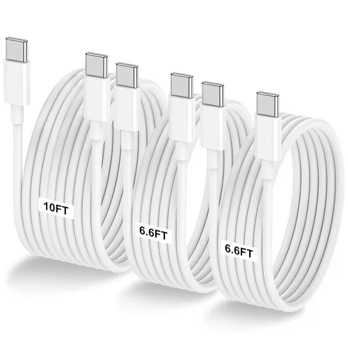 Vista 34 de LOFPYE Paquete de 3 cables USB C a USB C de 1 pie y 60 W, cable de carga rápida tipo C para iPhone Air 17 16e 16 15 Pro Plus Pro Max, para Galaxy