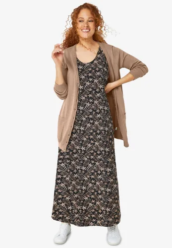 Vista 4 de Ellos Cárdigan estilo boyfriend de talla grande para mujer
