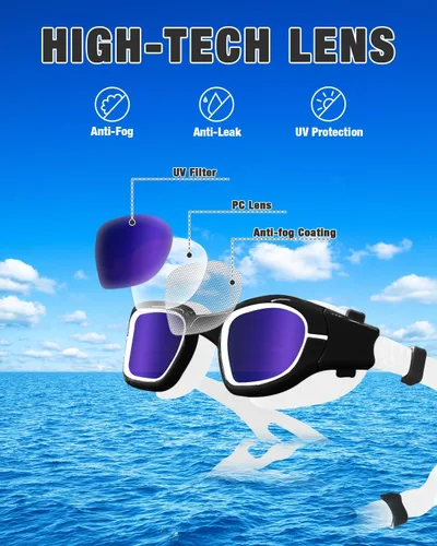 Vista 5 de XDX Gafas de natación para niños, gafas polarizadas con protección UV, antiniebla sin fugas para niños y jóvenes de 6 a 14 años