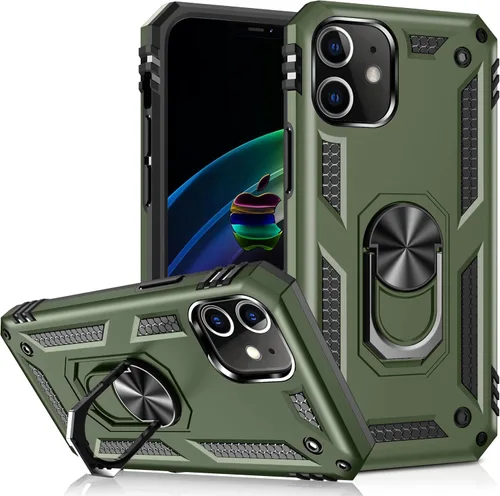 Vista 13 de Korecase Funda para iPhone 8, protección de cámara, armadura militar, doble capa, soporte compatible con iPhone 6 6s y iPhone 7 8, color negro