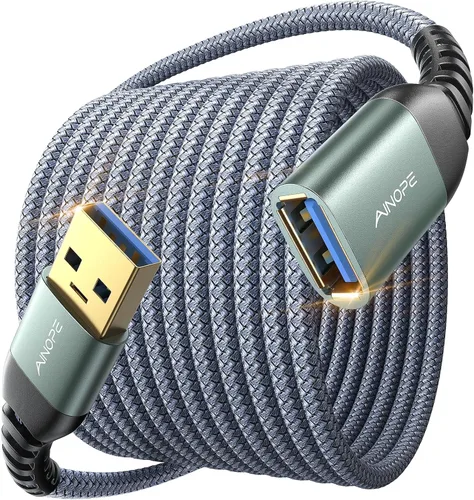 Vista 12 de AINOPE Cable de extensión USB, extensor USB, cable de extensión USB 3.0, cable macho a hembra, cable de alta transferencia de datos, compatible