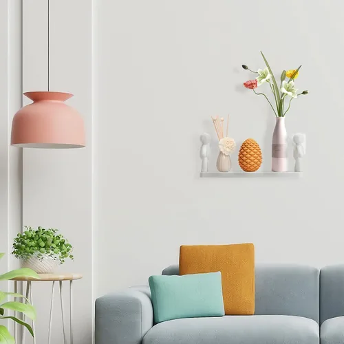 Vista 7 de TITA-DONG Paquete de 2 estantes flotantes de pared de baño con bonita muñeca, estante colgante de pared de villano, estante de almacenamiento