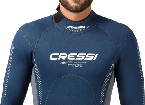 Vista 7 de Cressi Traje de neopreno completo para hombre con cremallera trasera para buceo y actividades acuáticas - Rápido 0.118 in: diseñado en Italia
