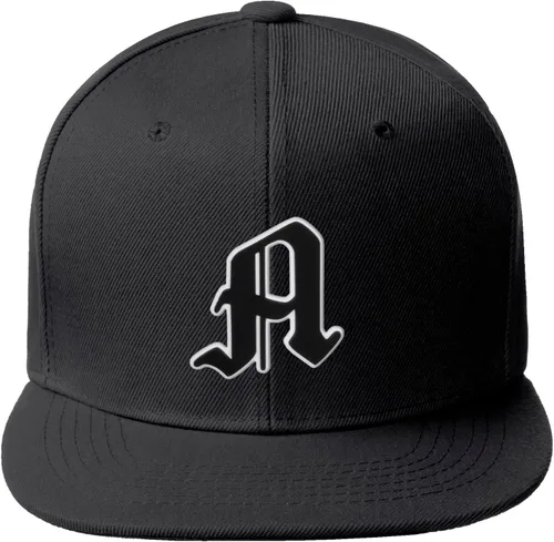 Vista 1113 de Daxton Gorra clásica con visera de billete plano con letras del alfabeto inglés antiguo de la A a la Z