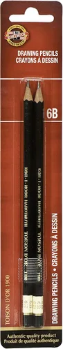 Vista 6 de Koh-I-Noor Toison d'Or - Lápiz de grafito, grado HB, paquete de 2 (FA1900.HBBC), negro