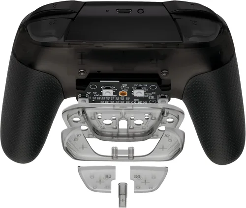 Vista 8 de eXtremeRate Back Buttons Attachment for Nintendo Switch Pro Controller, Clear Black Back Paddles Programable RISE4 Remap Kit for Switch Pro