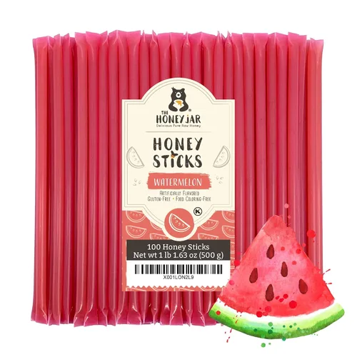 Vista 35 de The Honey Jar Palitos de miel con sabor a mora, pajitas de miel pura para el té, café o un placer saludable, una cucharadita de miel saborizada por