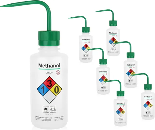 Vista 8 de 6 botellas de lavado de agua de seguridad, vol.16.9 fl oz (17 oz), botella de acetona con boca estrecha para laboratorio WBD500A6