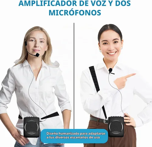 Vista 6 de Juego de micrófono y altavoz de amplificador de voz ultra portátil S309
