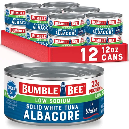 Vista 23 de Bumble Bee Atún blanco sólido en agua, paquete de 3, 9 onzas